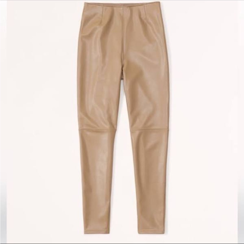Abercrombie & Fitch tan Faux Leather Leggings